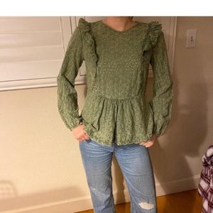 Anthropology green blouse